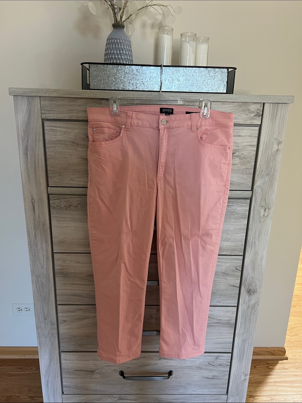 Jones New York Pastel Pink Cropped Straight Capri Jeans - 14